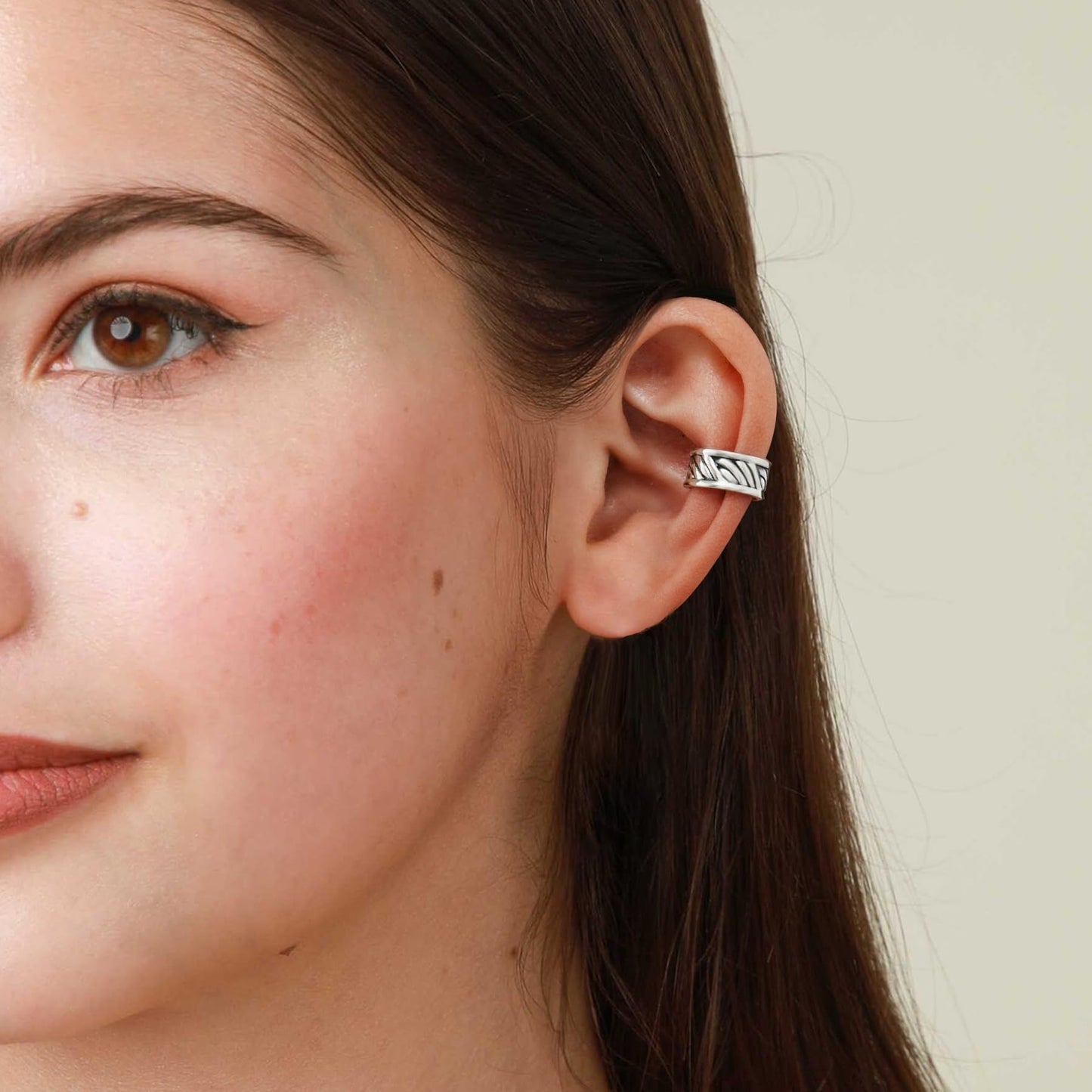 Thick Ear Cuffs 925 Sterling Silver Oxidised Ear Cuffs Set Non Piercing Conch Clip on Earrings for Women