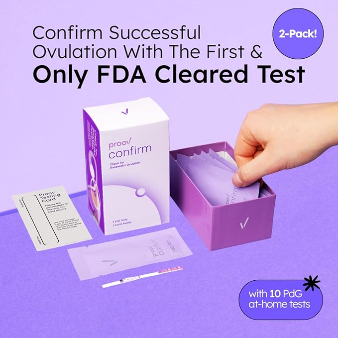 Proov PdG Test Strips for Women - 10 Progesterone Test Strips - Confirm Successful Ovulation at Home - 2 Cycle Pack - Fertility Tracker - Compatible with Fertility, Pregnancy & Ovulation Tests
