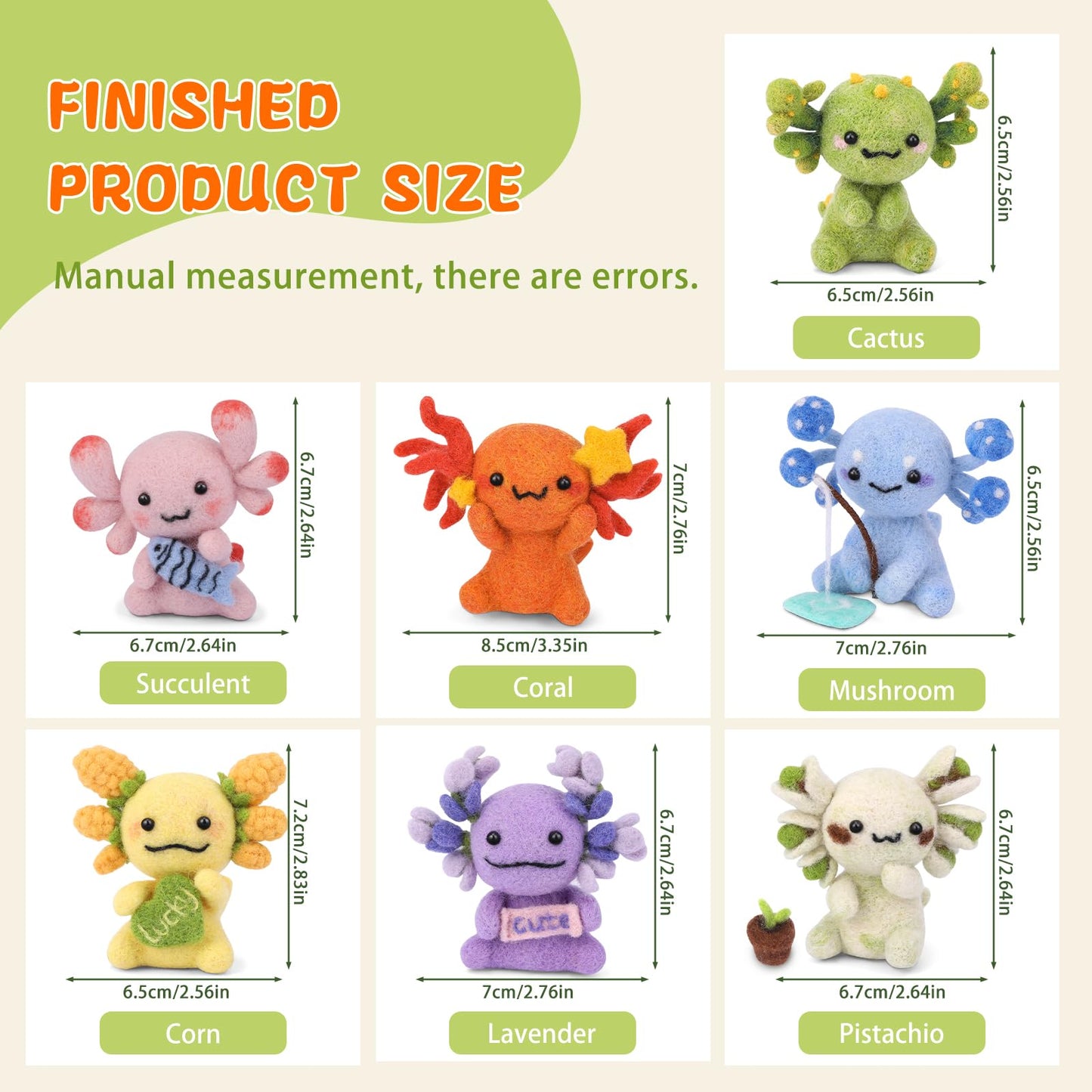 Yizzvb Needle Felting Kit, 7 Pcs Felting Kits for Beginners Adult, Felt Animal Kit, Wool Felting Tools Including Wool Roving, Foam Mat, Felting Needles and Instructions for DIY Felting Starters