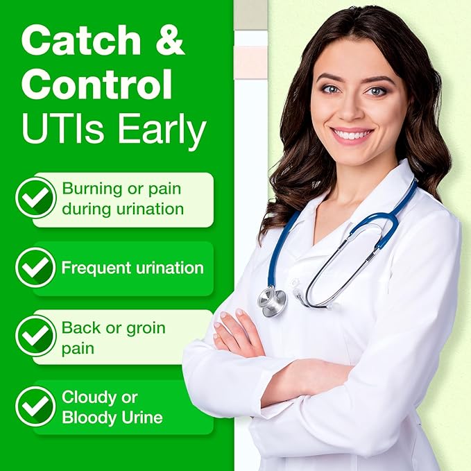 Easy@Home 20 Individual Pouches Urinary Tract Infection FSA Eligible Test Strips (UTI Test Strips) Monitor Bladder or Urinary Tract Issues by Testing Urine, 20 Tests/Box-FDA Cleared (UTI-20P)