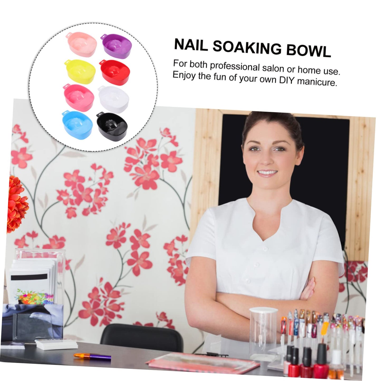 Nail Soaking Bowl Acetone Proof, 8PCS Nail Polish Powder Removal Tray Manicure Bowl Soaker Set for Art Fake Polishing Remover Treatment, Manicure Soaking Tool
