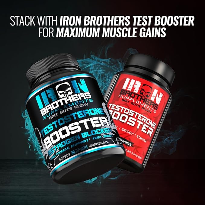 Testosterone Booster for Men with Estrogen Blocker - Natural Anti-Estrogen Supplement to Increase Libido & Strength - Boost Muscle Growth & Weight Loss - Indole 3 Carbinol & Tribulus -60 Capsules