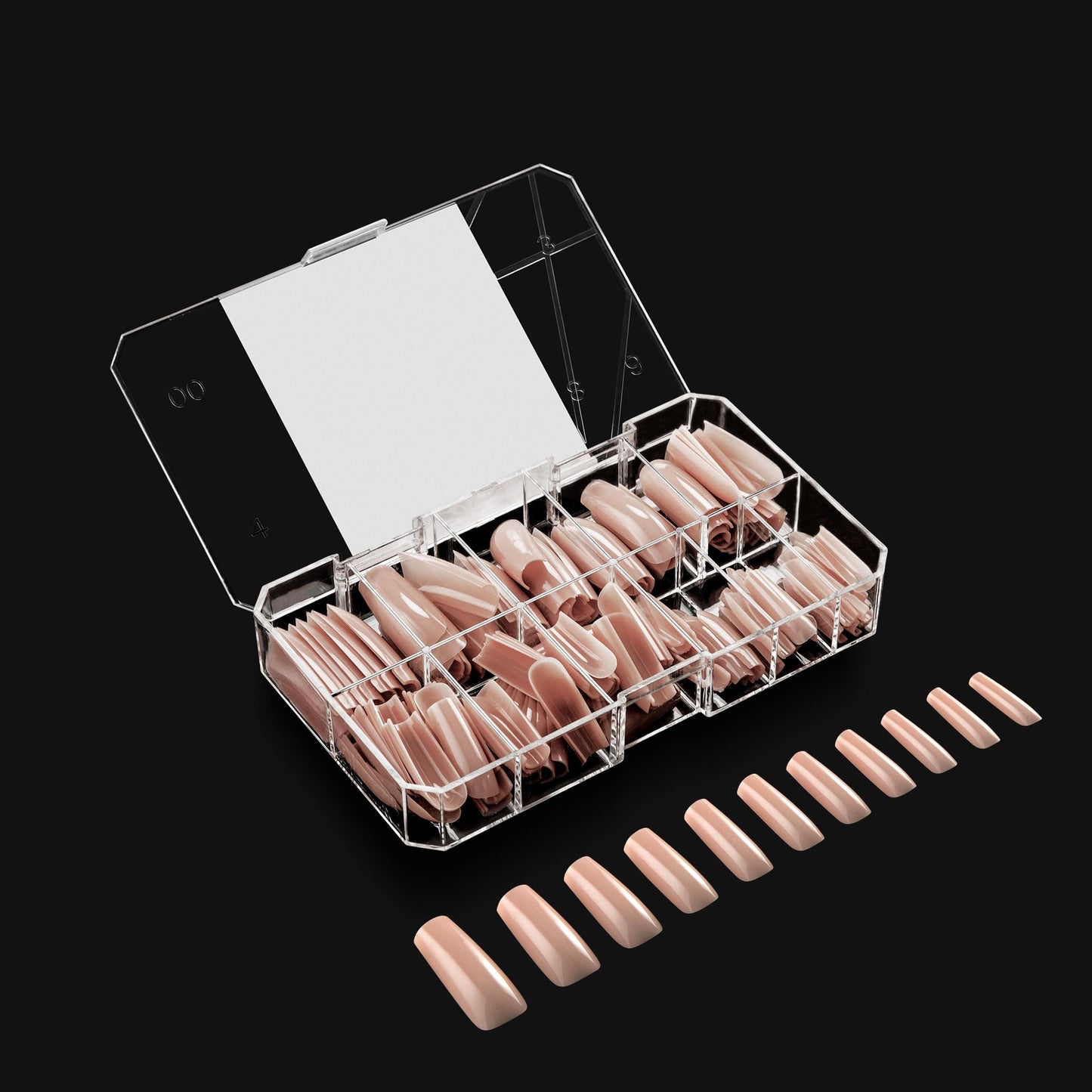 Apres Neutrals Gel-X Lila Box Of Nail Tips, 11 Sizes 00-9, Soft Gel Nail Tip Box, Nail Extensions (150pcs) (Sculpted Square Long, 150pcs)