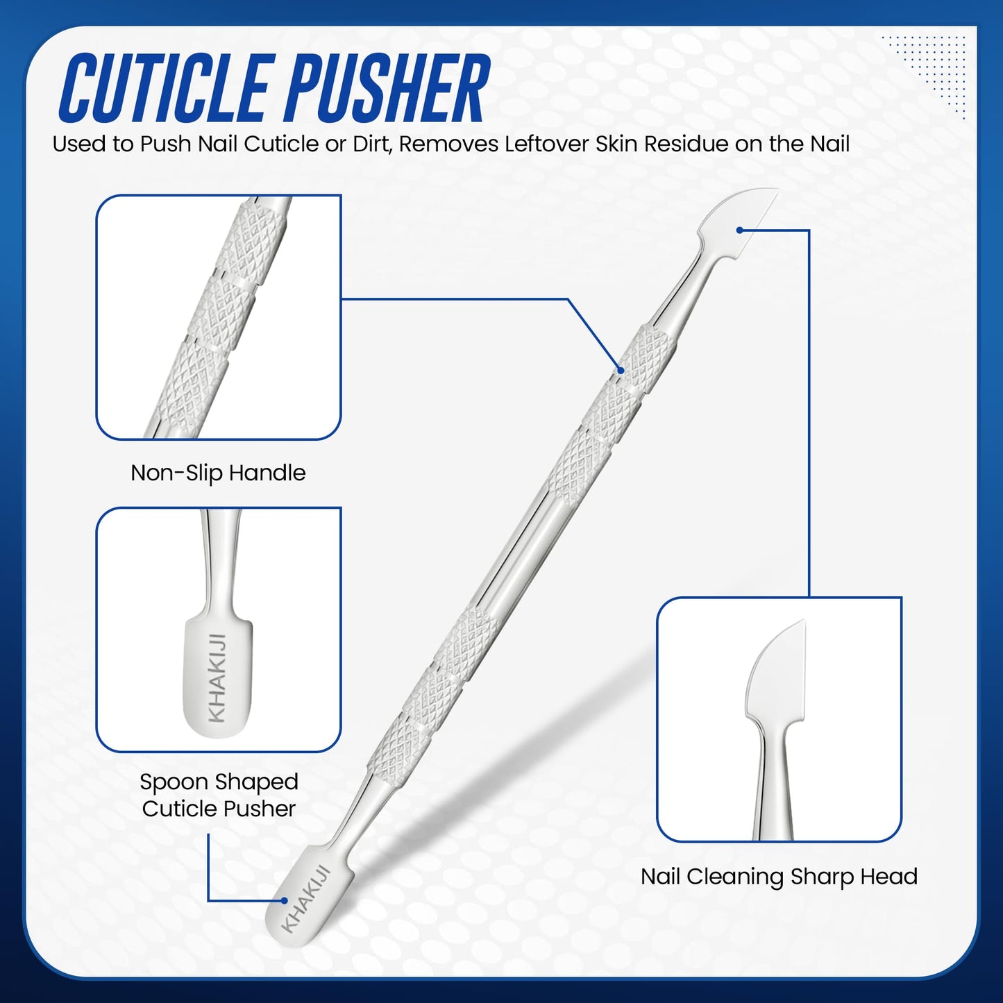 Cuticle Trimmer – Professional Stainless Steel Cuticle Nippers and Cuticle Remover with Cuticle Pusher for Manicure and Pedicure.
