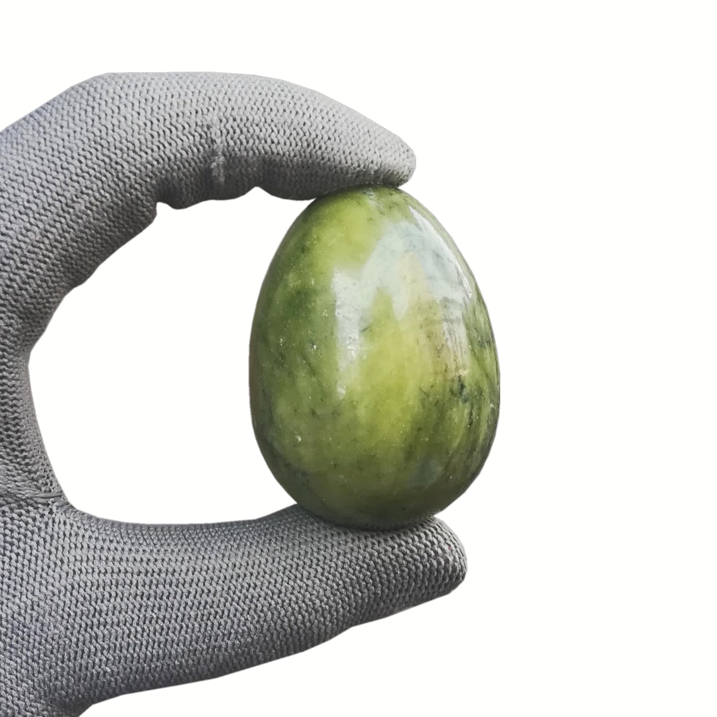 Sunshcat Natural Green Jade Egg Shaped Meditation Chakra and Home Decor Balance Crystals and Healing Stones Statue Set,35 * 50mm Easter and Thanksgiving Gift,with Wooden Bracket