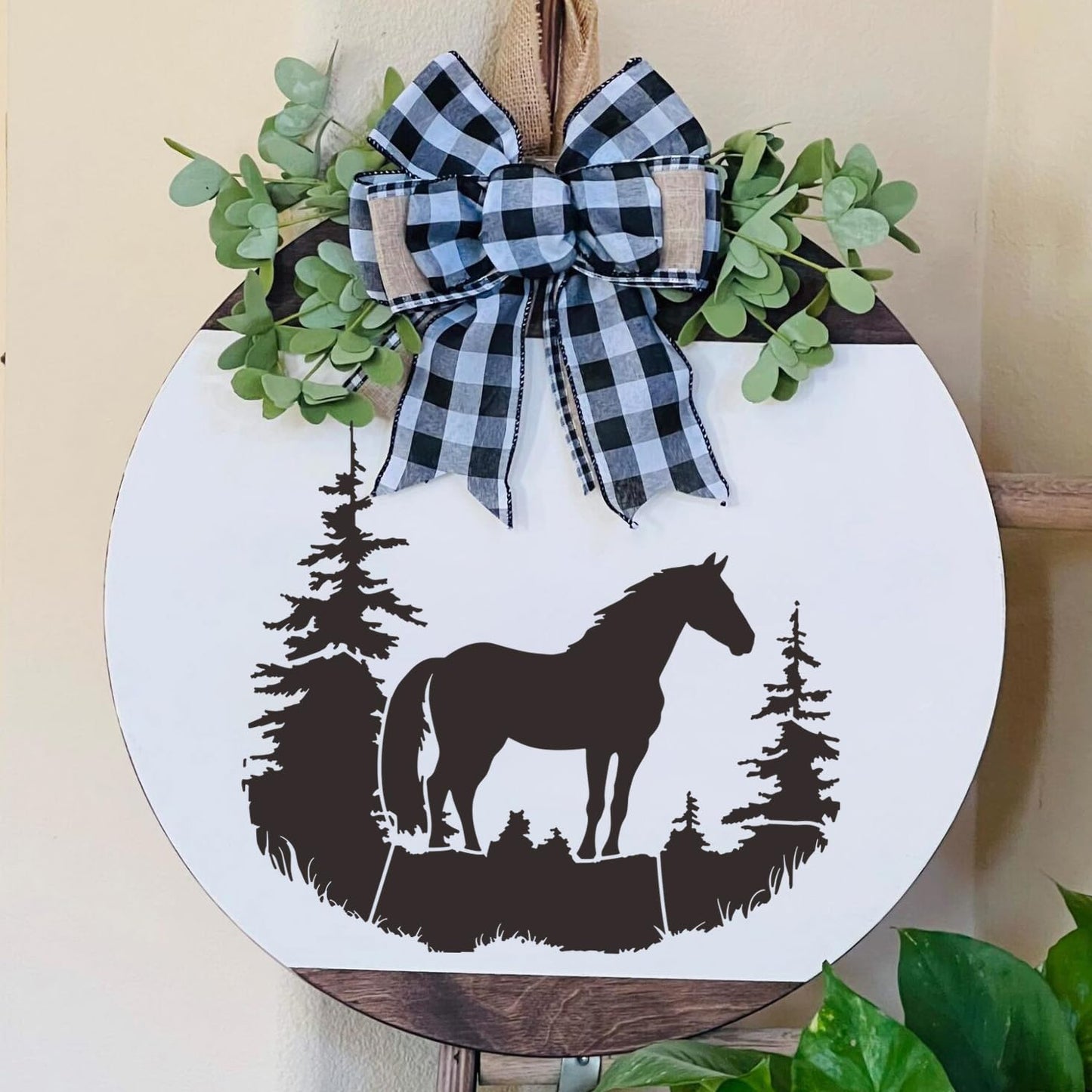 Wood Burning Stencils for Crafts Reusable Forest Wildlife Stencils Mountain Scene Stencil for Painting on Wood Fabrics DIY Crafts