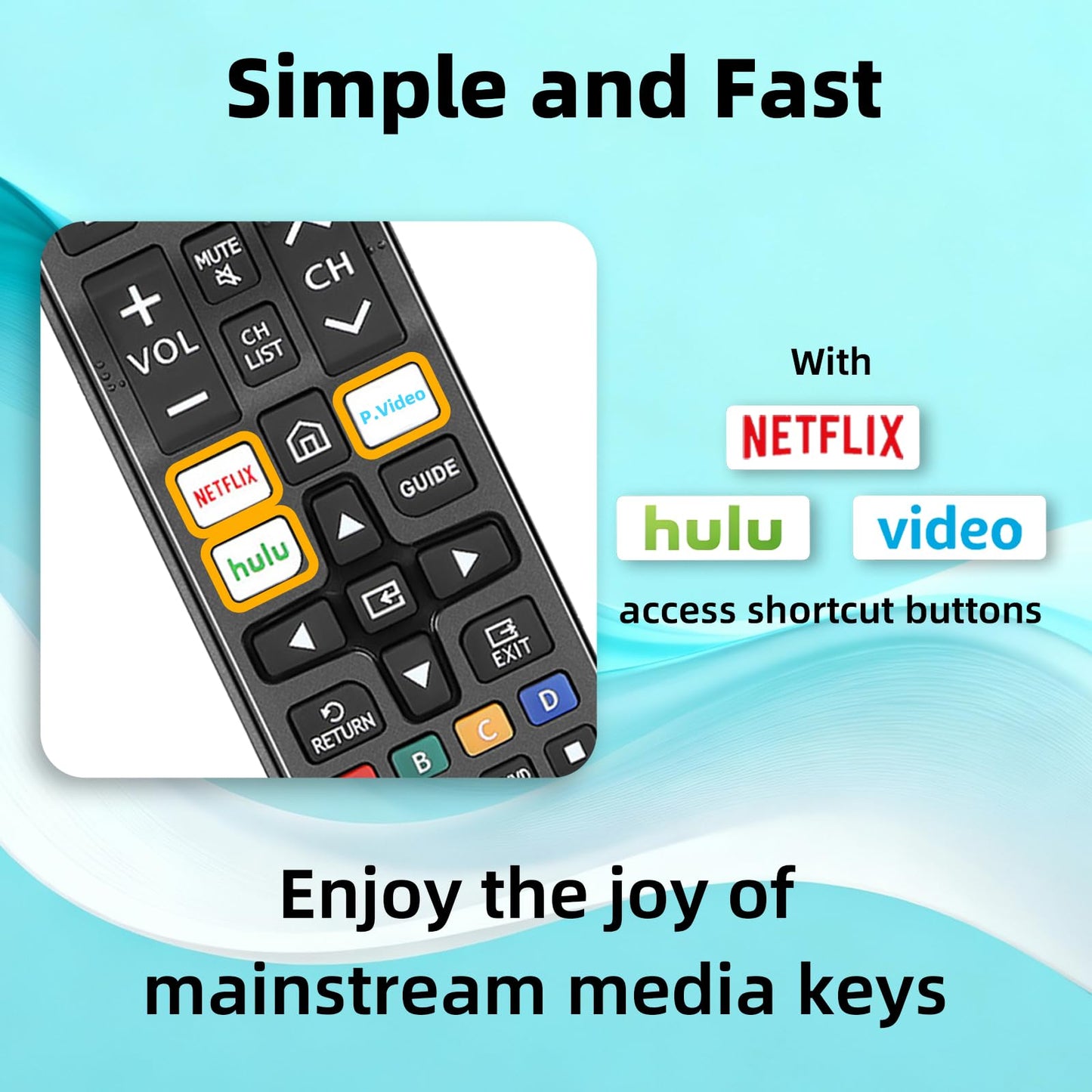 Pack of 3 Replacement for Samsung TV Remote, Universal for LED, LCD, HDTV, 3D, Series TV