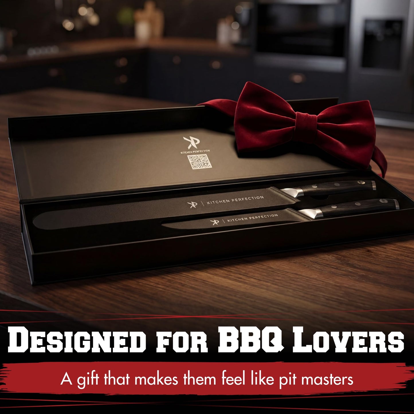 Kitchen perfection BBQ Carving Set for Meat -12” Brisket Slicing Knife +6” Boning Knife with Sheaths - Razor Sharp, Premium German Steel, Full Tang Ergonomic Handles- Perfect Grilling Gifts for Men