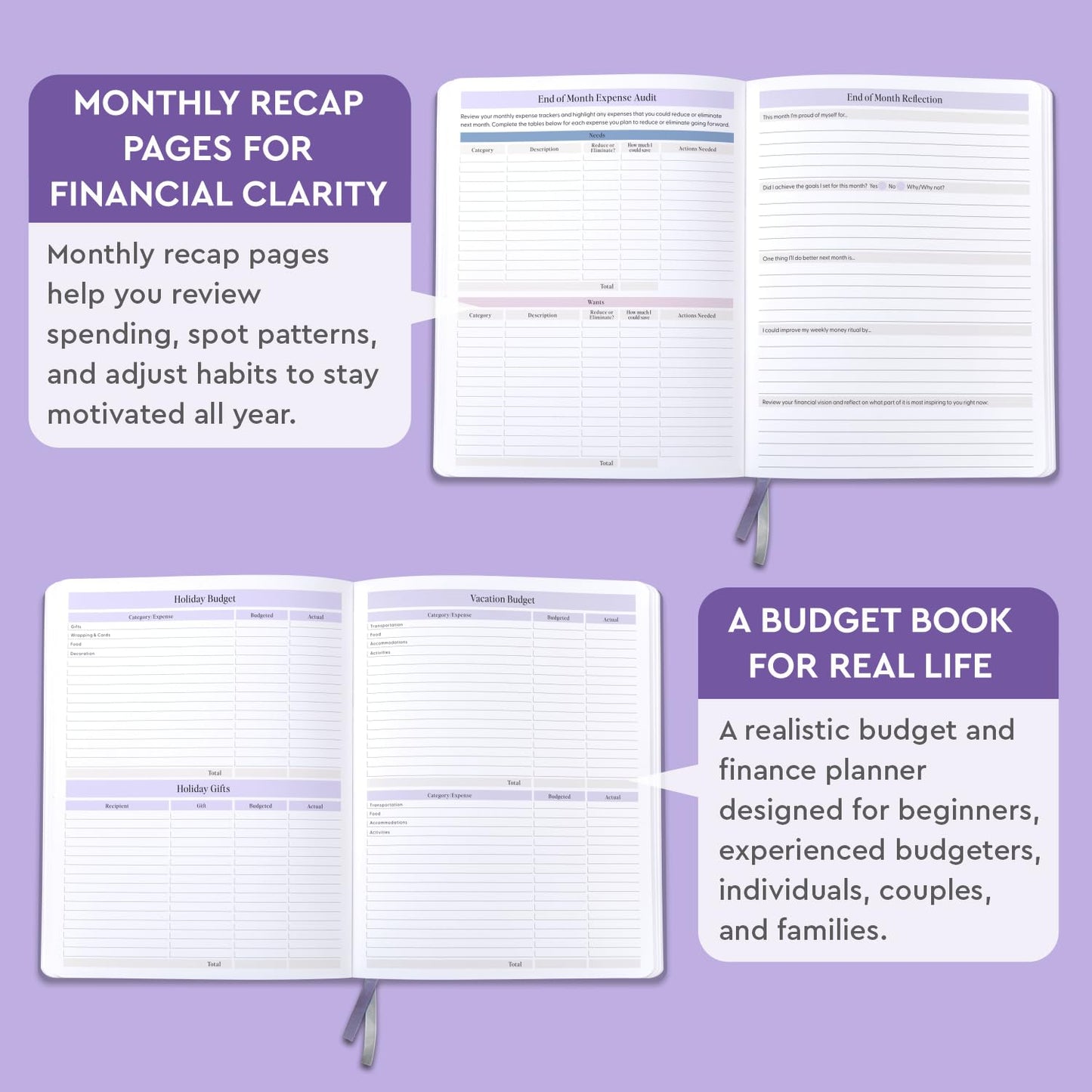 Dow Janes Planner Panda Planner Budget Planner 2026 Financial Planner – Monthly Budget Planner & Bill Payment Tracker, Expense Tracker Notebook, Budget Book, 8.5 x 11 Softcover Purple 120gsm