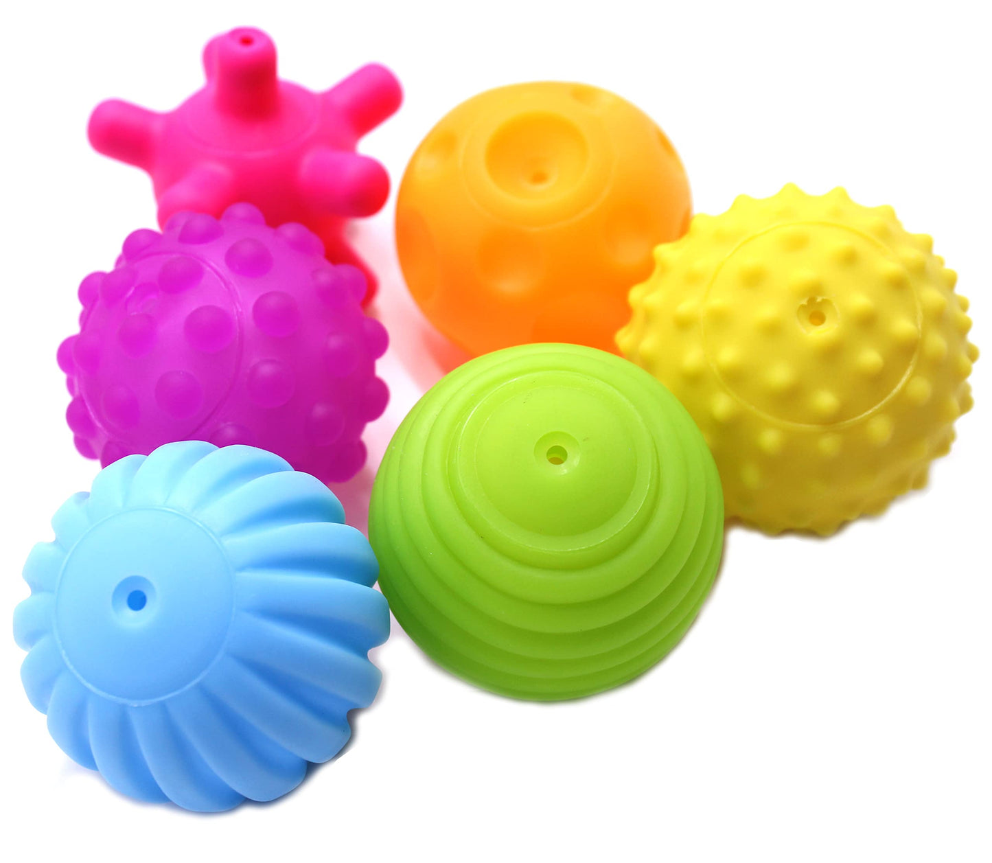 FIVOENDAR 6 Pack Sensory Balls for Kids, Soft & Textured Massage Balls Set Develops Kid's Tactile Senses