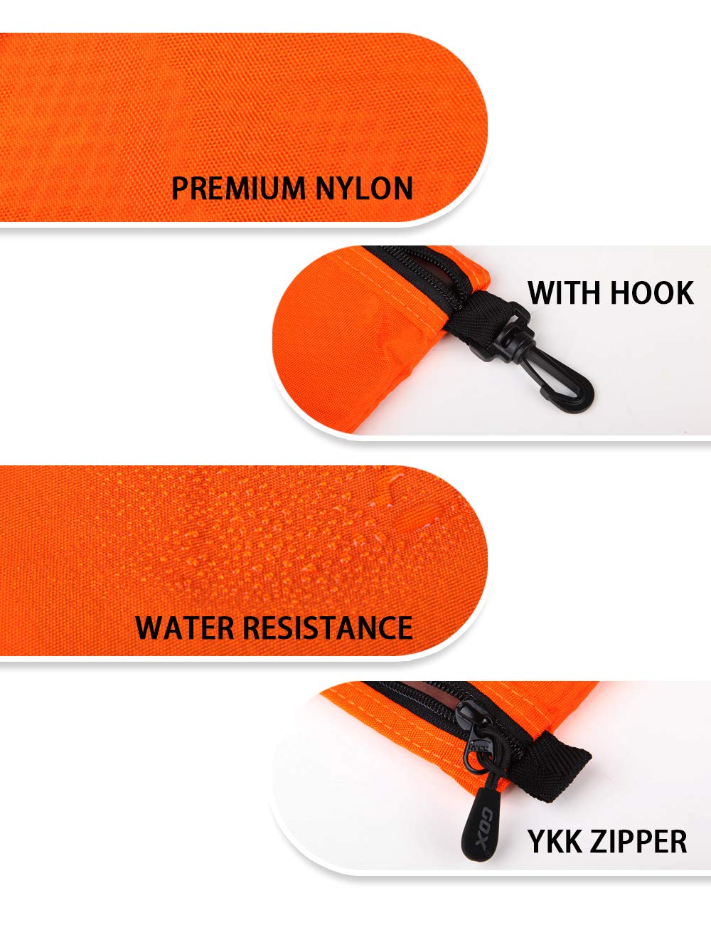 GOX Small Toiletry Bag for Men Bulk Cosmetic Bag Dopp Kit Carry On Zipper Pouch Organization Nylon Small Packing Sack Water Repellent(Orange)