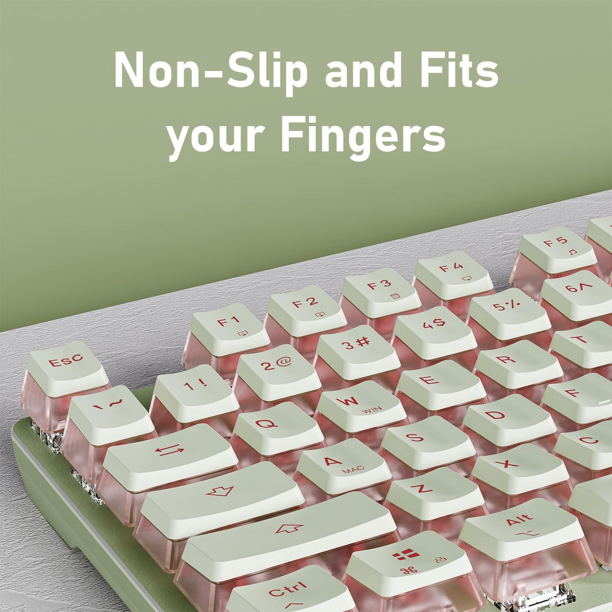 EWEADN V20 Wired Mechanical Keyboard, 104 Keys Backlit LED Keyboards, Media Control Knob, Wired Computer Keyboard Pink Switch for Windows/Mac/PC-Matcha Green