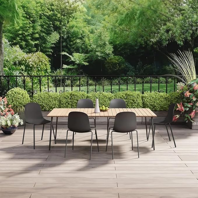 2xhome Modern Stackable Armless Dining Chair | Plastic Shell Seat with Metal Legs | Indoor or Outdoor Use | Home Kitchen Patio (2, Black, No Padding)