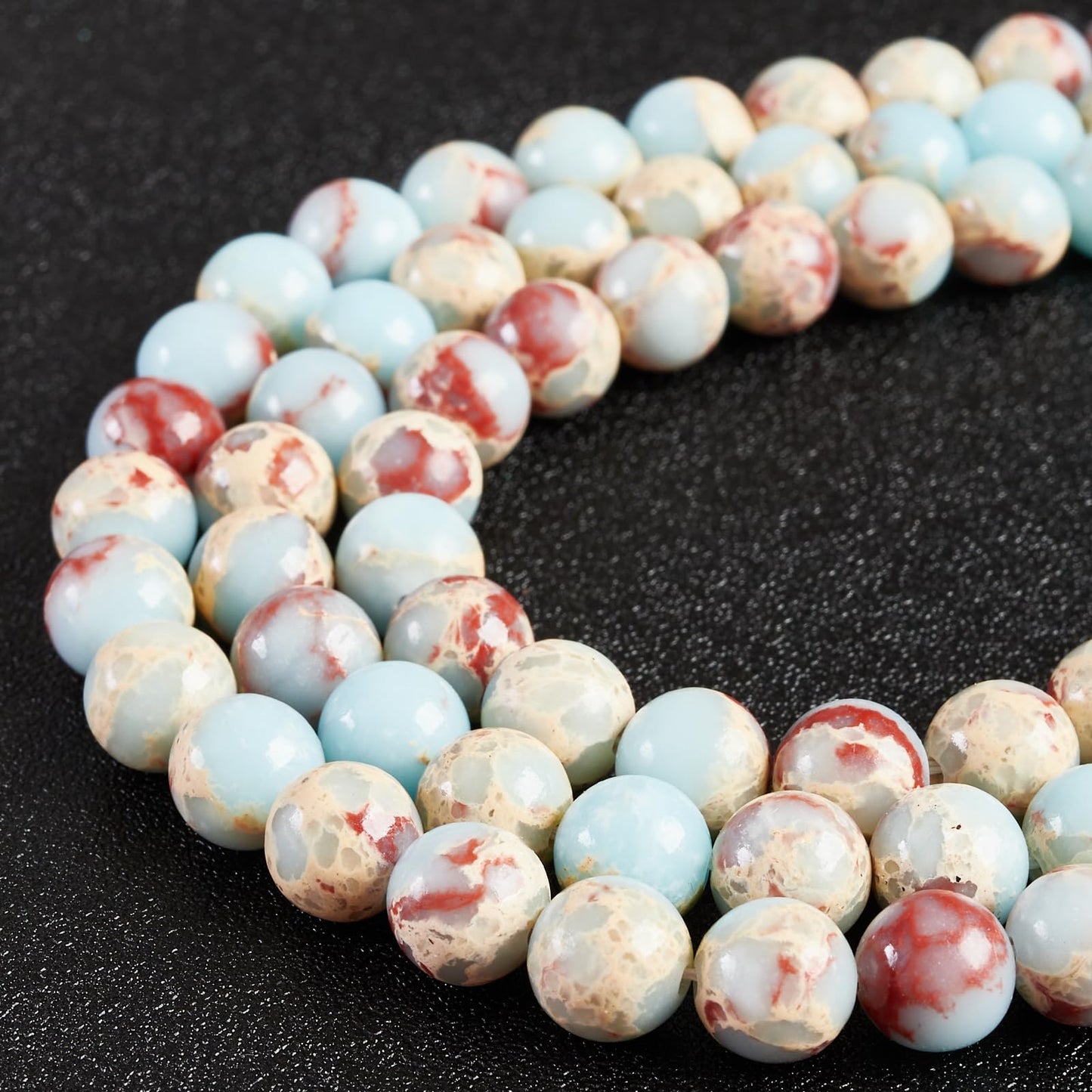 100pcs 6mm Snakeskin Imperial Beads Natural Gemstone Beads Round Loose Beads for Jewelry Making