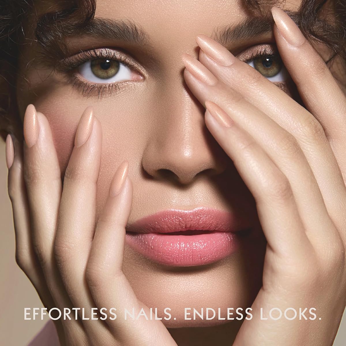 Pearlessence 48pc Glazed Glam Med Oval Press On Nails Mega Pack | Frosted Vanilla & Glossy Mocha | Medium Almond Shape