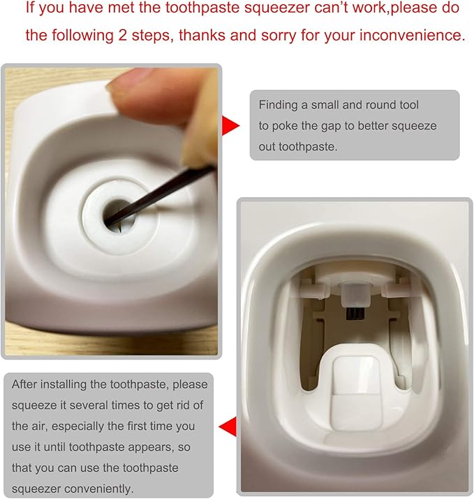 MOPMS Toothpaste Dispenser Wall Mounted for Bathroom Automatic Toothpaste Squeezer for Kids and Adult (Black-1Pcs)