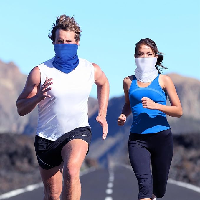Geyoga 6 Pieces Winter Face Mask for Men UV Protection Mask Sunscreen Breathable Windproof Neck Gaiters Scarf Fishing Cycling Running (Black, Grey, Royal Blue, Navy, Green, White)