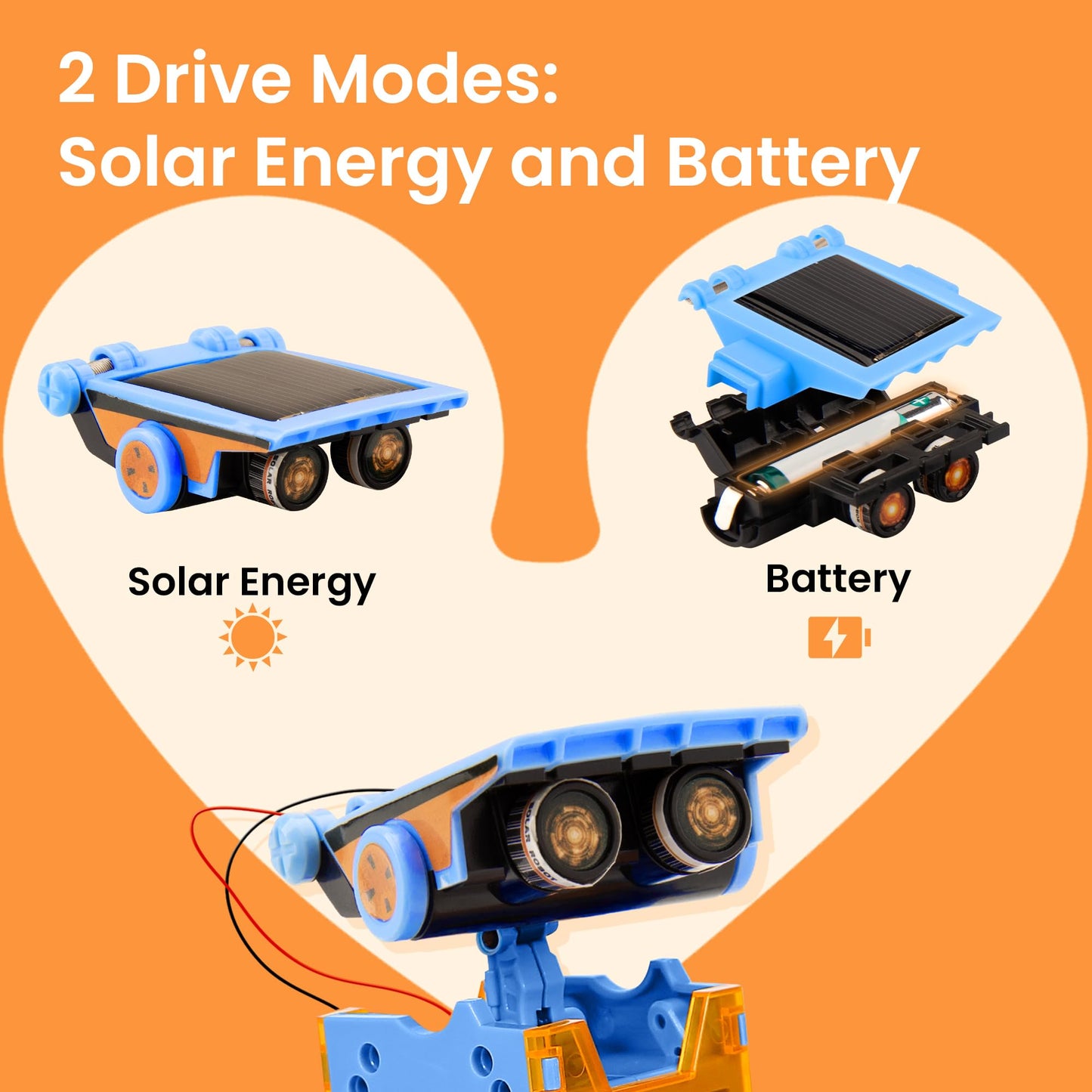 Sillbird Solar Building Robot Kit STEM Gift for Boys Aged 8-13, DIY Science Educational Toys for Kids Teens Birthday, 12-in-1 Solar or Battery Powered Robotic Set with 196 Pieces