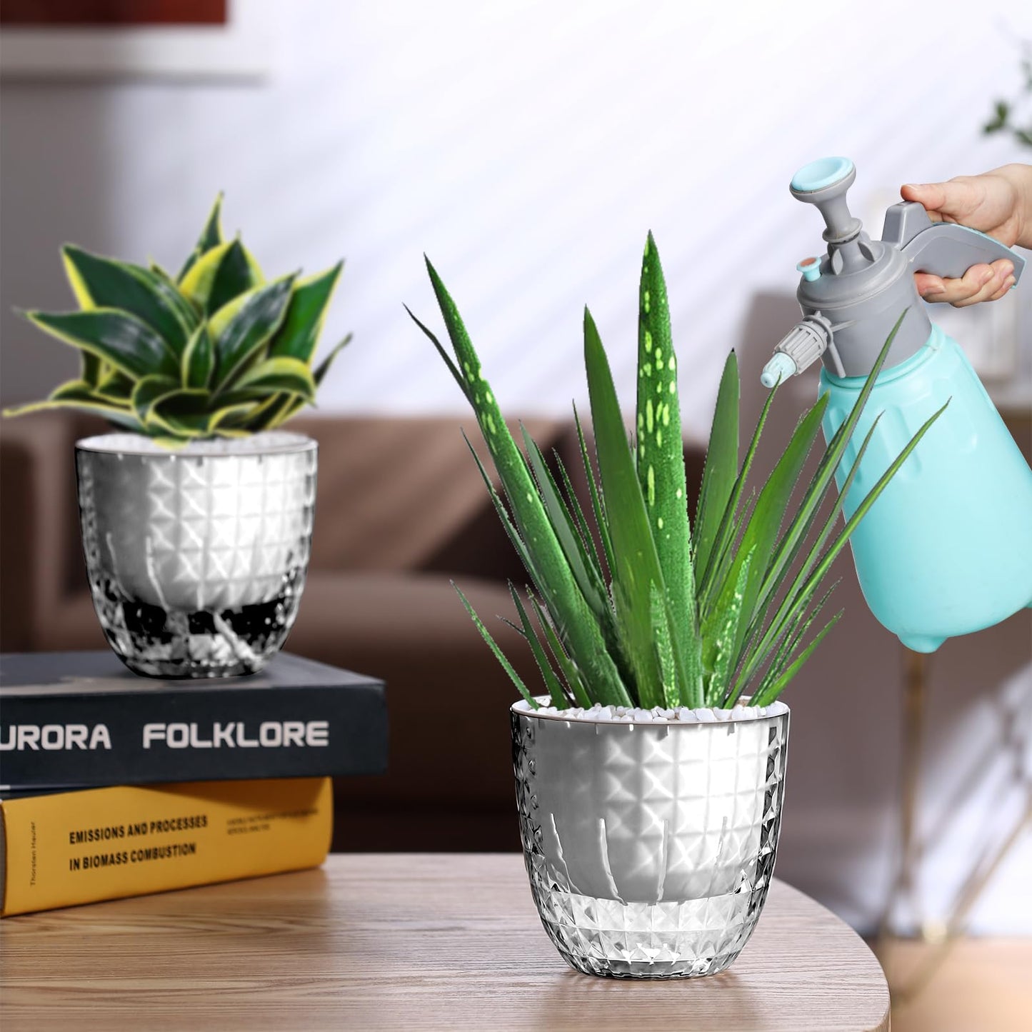 Etvski Self Watering Pots for Indoor Plants, Flower Pots, Self Watering Plant Pot-6pcs 4inch Clear