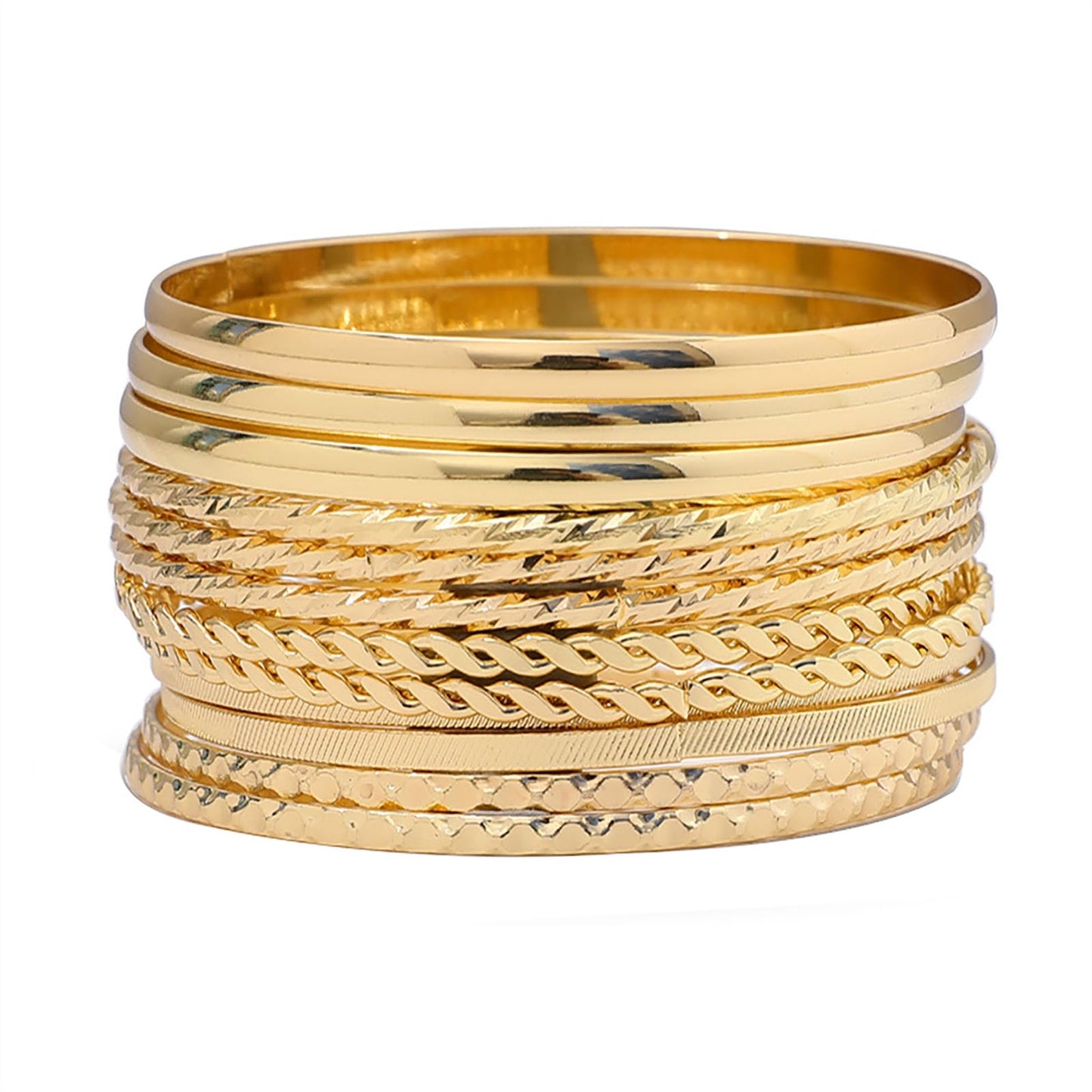 FUNOJOY Bangle Bracelets for Women,14K Gold Plated Boho Indian Multi Stackable Bangles For Women Jewelry Gifts