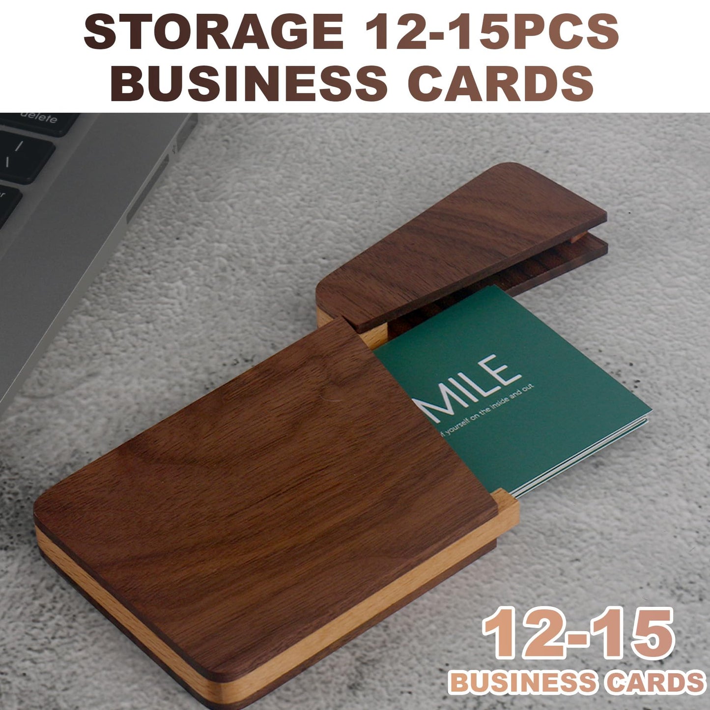 YOYAI Wood Business Card Holder Case Magnetic Closure Portable Lightweight Handcrafted Wooden Card Carrier