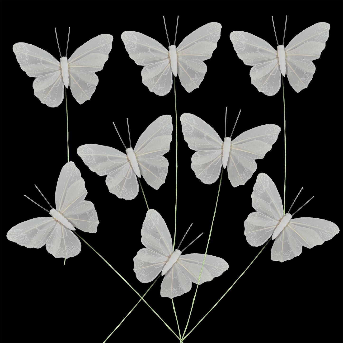 Cartanfill- Feather Butterfly Decorations for Wedding, Party, Home Decor, Gift Wrapping (Set of 12)