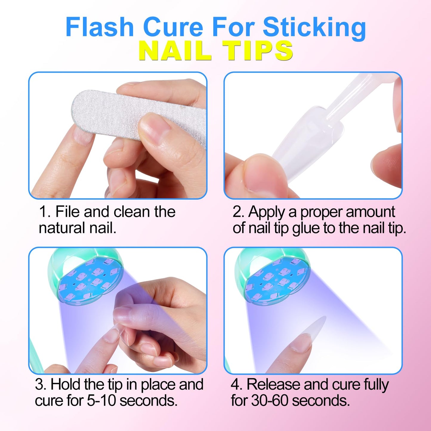 MEKK Gooseneck UV LED Nail Lamp - 36W Cordless Mini UV Light for Gel Nails for Home & Travel, Single Nails Light for Detail Work, Flash Cure Lamp with Auto Sensor, 4 Timers (Glazed Blue)