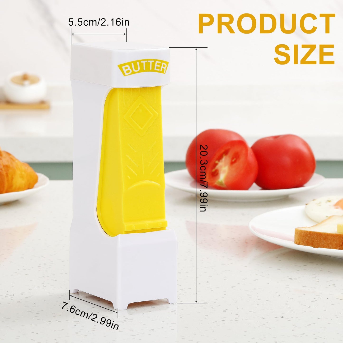 One-Click Butter Slicer with Airtight Storage - Stainless Steel Blade Butter Dispenser, Fridge-Friendly Container with Sealed Lid (Dishwasher Safe)