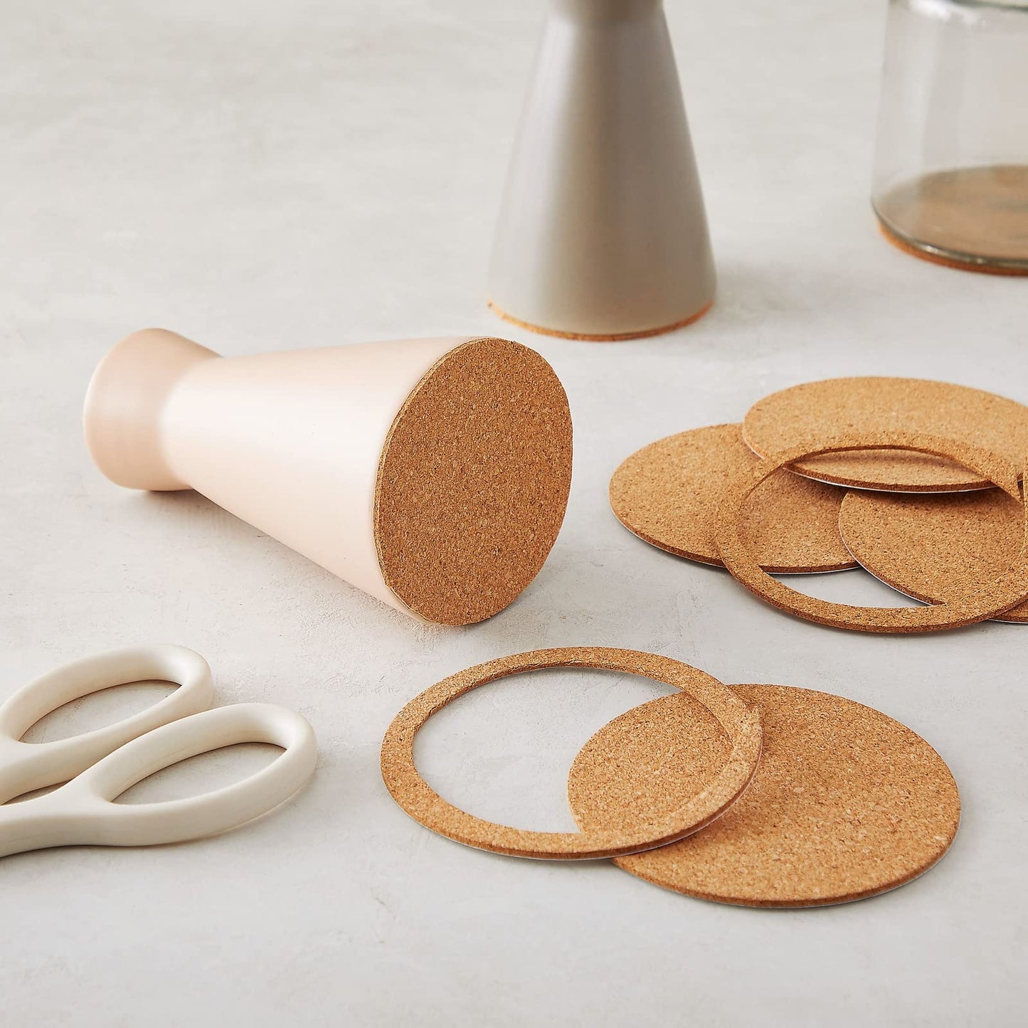 Juvale Cork Coaster Backing Sheets - Scratch-Resistant Surface Protection with Cork Pads - Custom DIY Craft Projects - Circle Craft Sheets for Versatile Designs - Pack of 50, 3.5 in Round Brown