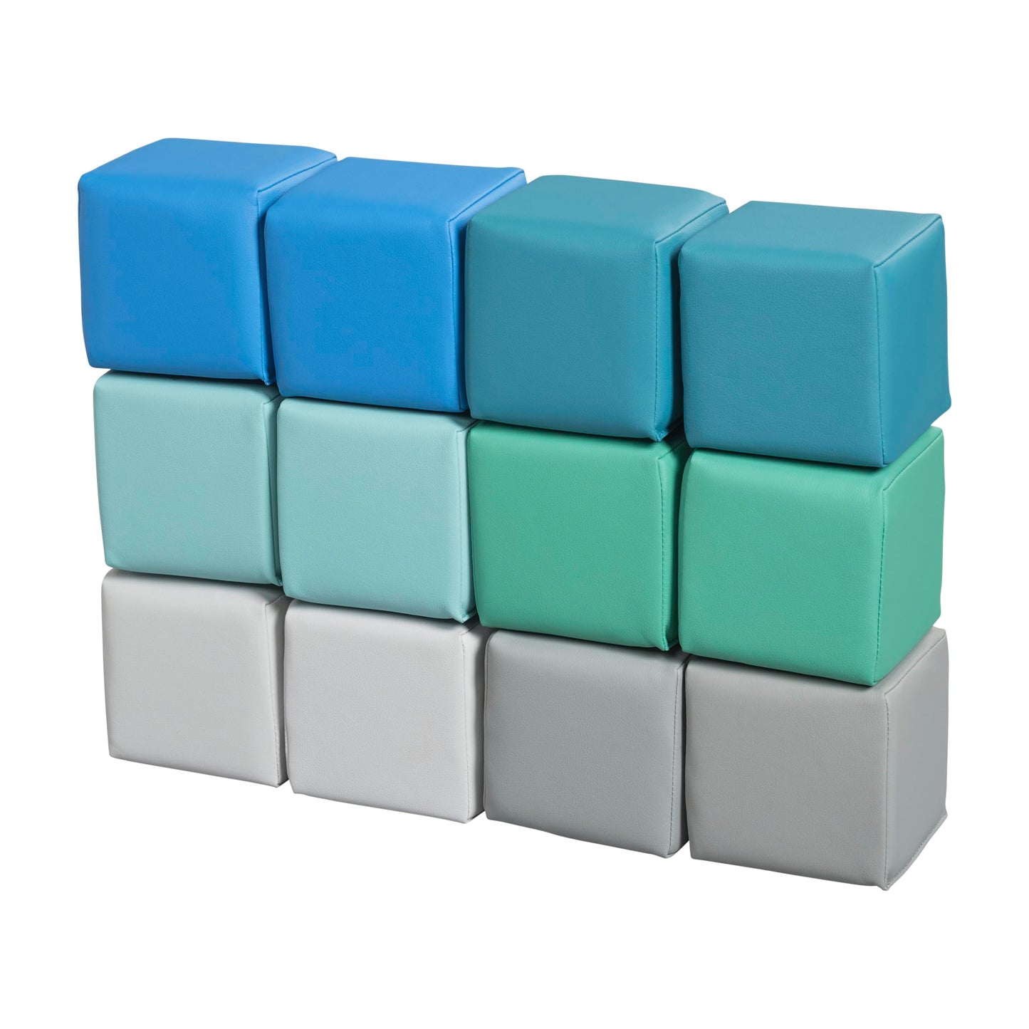 Back2School Express Mosaic Toddler Foam Building Blocks, Stacking Cubes, Contemporary, 12-Piece