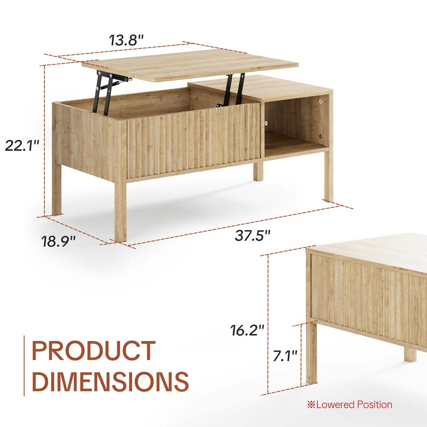RUMBALUXY Wooden Baby Playpen and Coffee Table