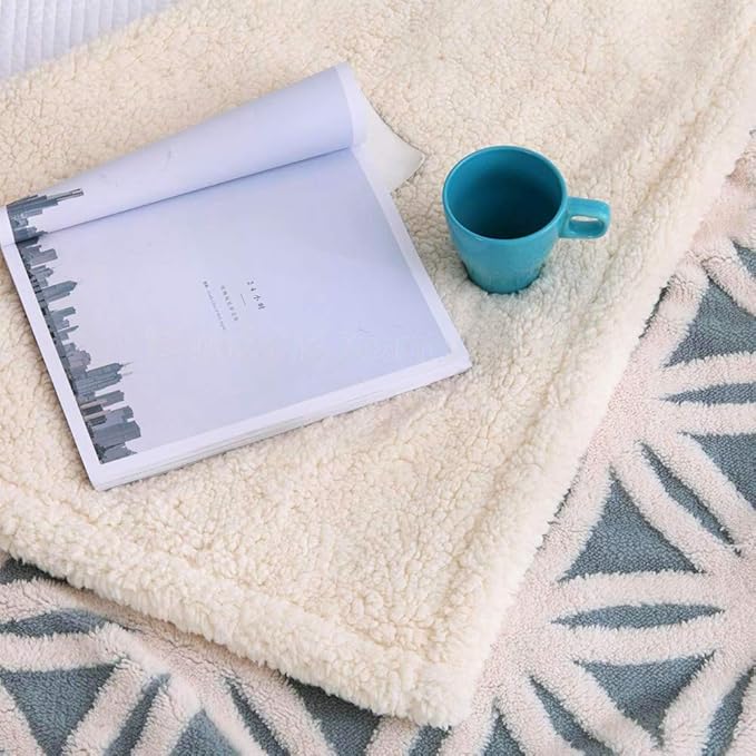 LOMAO Sherpa Fleece Blanket Fuzzy Soft Throw Blanket Dual Sided Blanket for Couch Sofa Bed (Light Blue, 60''x 80'')