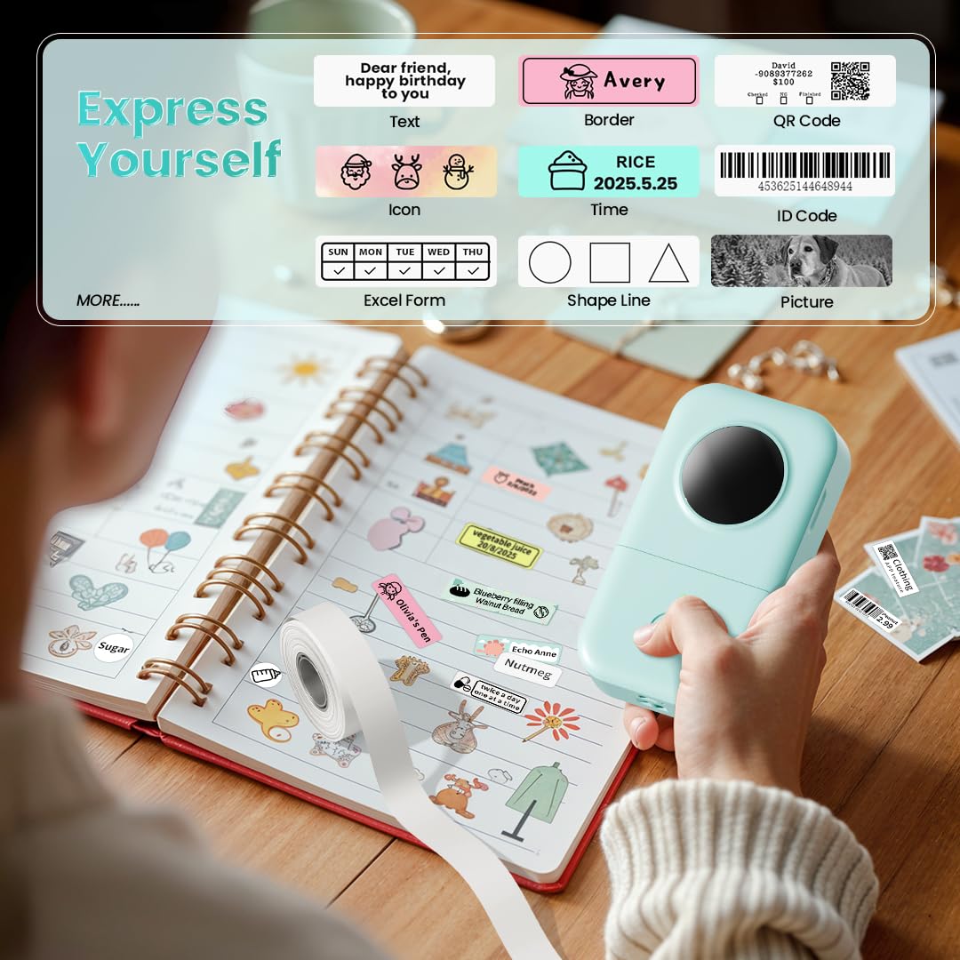 Phomemo Labels D30 Label Tape, Black on White Print Master Labels Refill Name Label, Sticker Thermal Paper Self-Adhesive, 12 x 40 mm (0.47 x 1.57 Inch) 160 Tapes/Roll, 3-Roll for Kids School Items