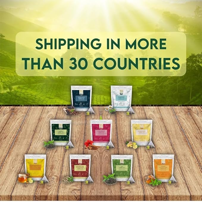 Tea Leaf & Co. Mint Green Tea Bags (50), Green Tea w/ Peppermint & Spearmint, Caffeinated, Real & Natural Green Tea, Blended with Fresh Herbs & Spices