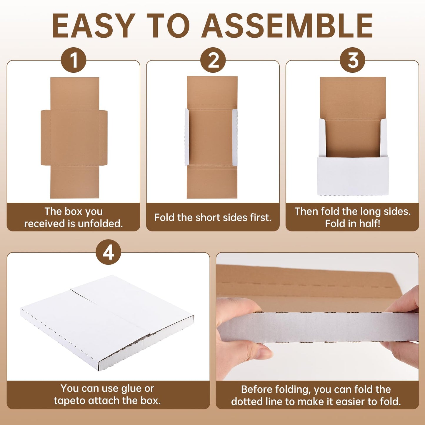 JxyHauteresce 22-Pack Vinyl Record Mailers - 12.6x12.6x1 Inch Vinyl Record Shipping Boxes for LP Records, Photos & Stamp Collection (22) Vinyl Mailers