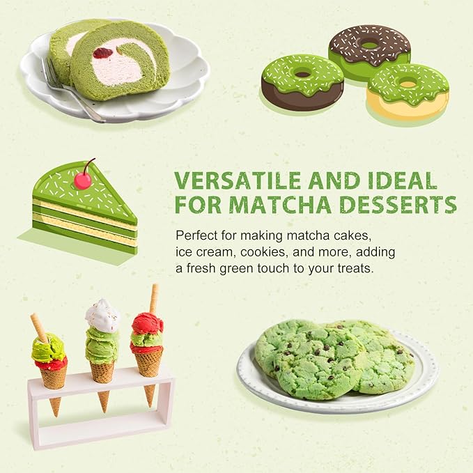 Soeos Organic Matcha Powder, Matcha Green Tea Powder, 2 oz (57g), Antioxidant-Rich Japanese Matcha for Lattes, Smoothies and Baking, Recyclable Bags