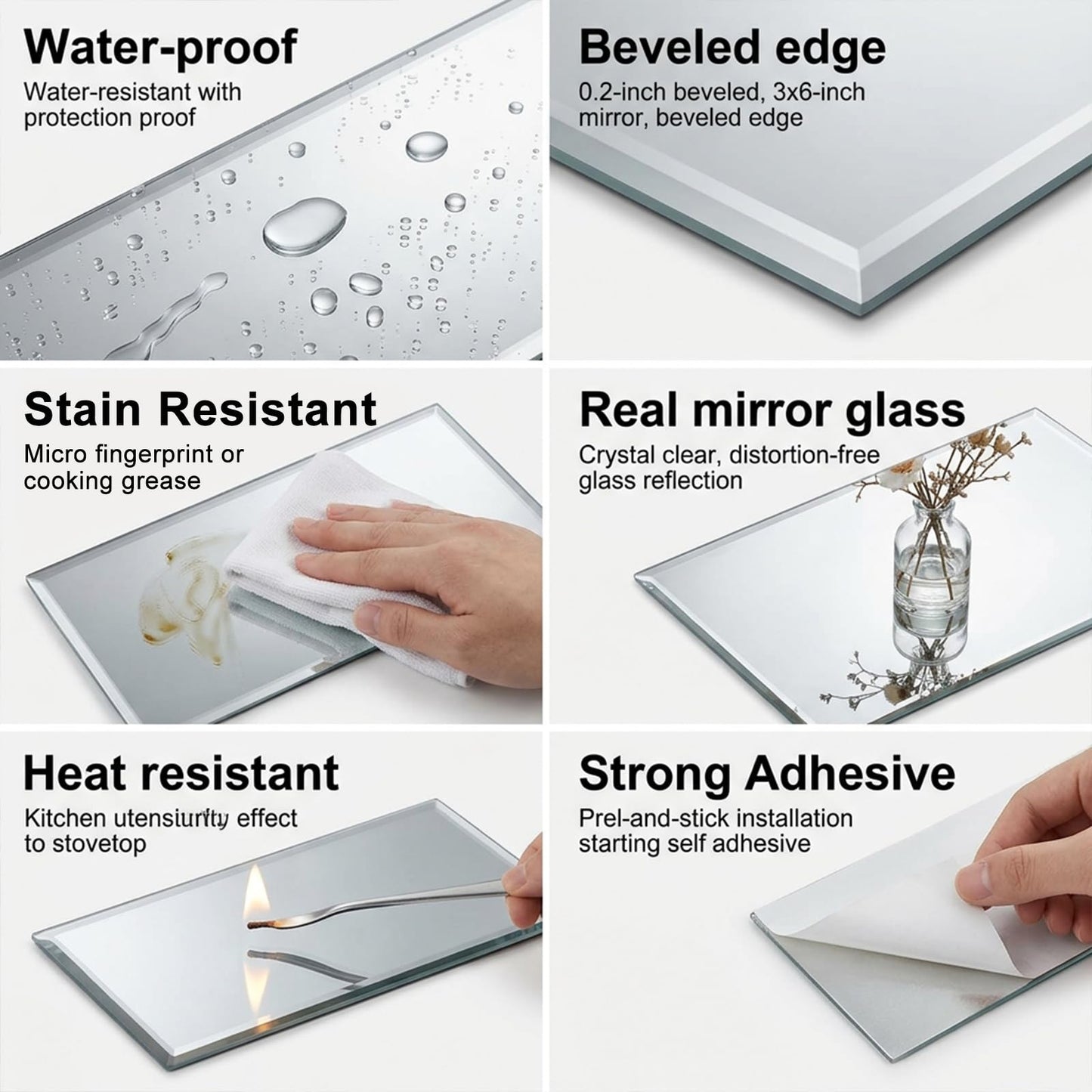 SODI MOSAIC Peel and Stick Mirror Tiles
