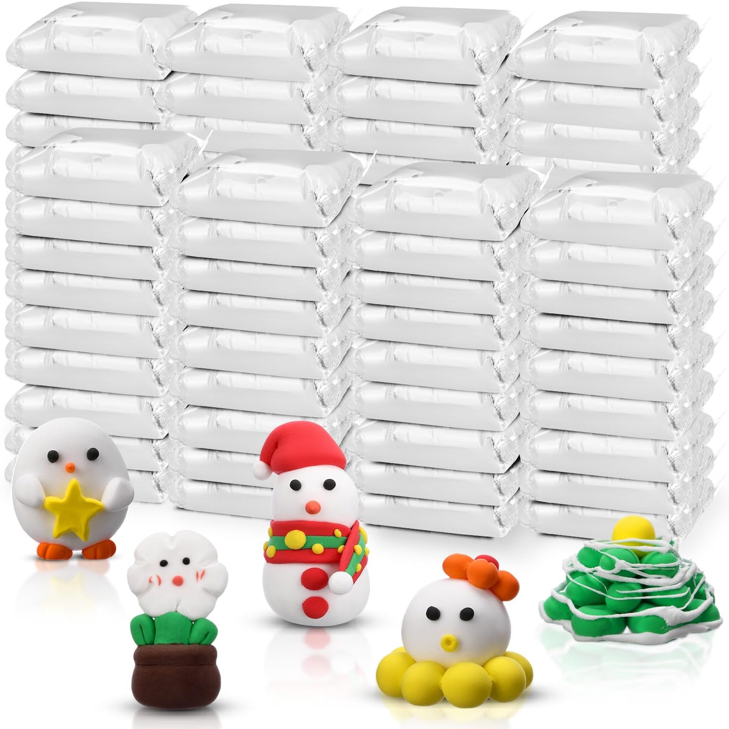 WinnerWhy 72 Pcs 38oz Air Dry Clay Modeling Magic Ultra Light Modeling Clay for Kids DIY for Sculpting Air Dry School Gift(White)