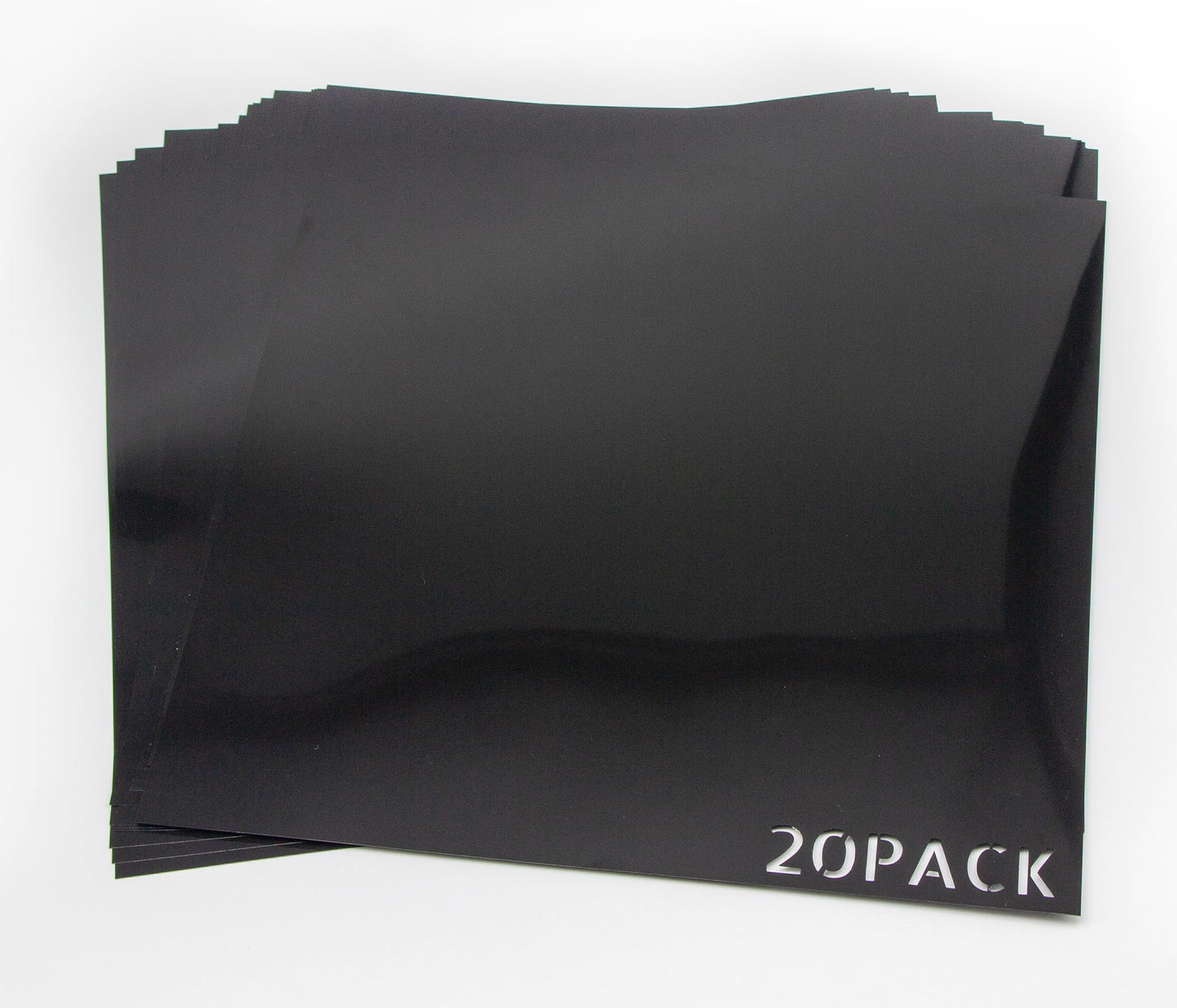 20Pack 7.5mil Opaque Black Plastic Sheets, 12X12 Inch Stencil Paper for Cricut, Laser Cutting, Template Plastic for Quilting, Blank Black Stencil Sheets,Sign Makers,Food Grade PET Stencil Material