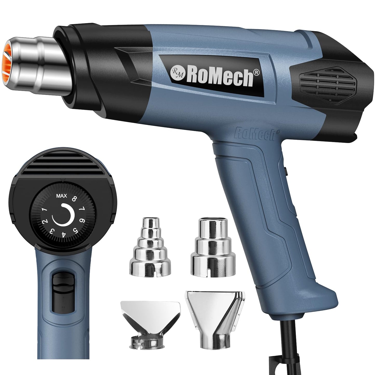 ROMECH Heavy Duty Fast Heating Heat Gun + 20W Mini Hot Glue Gun with 30 Glue Sticks Set