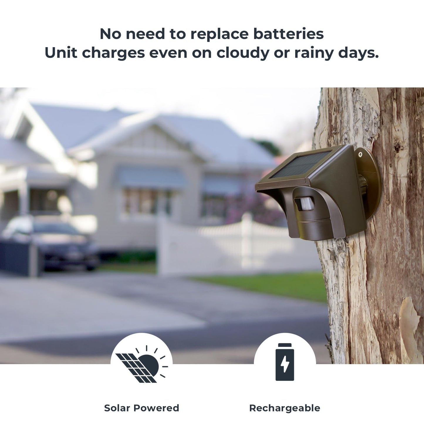 eMACROS Single Solar Sensor Incompatible with Pre-2022 Versions— 1/2 Mile Motion Sensor for Long Driveways, Homes & Large Properties, Outdoor Weatherproof Security Alert System (Single Sensor)