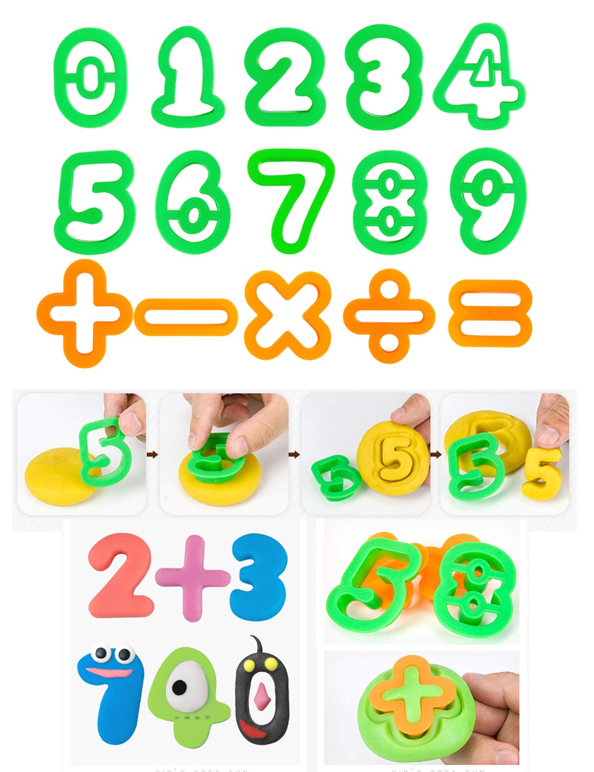 Pecopcock Letter Molds Tools Set for Kids 69Pcs Accessories, Rollers and Cutters, Numeral Various Plastic Animal Molds and Art Clay Tools for Creative Cutting
