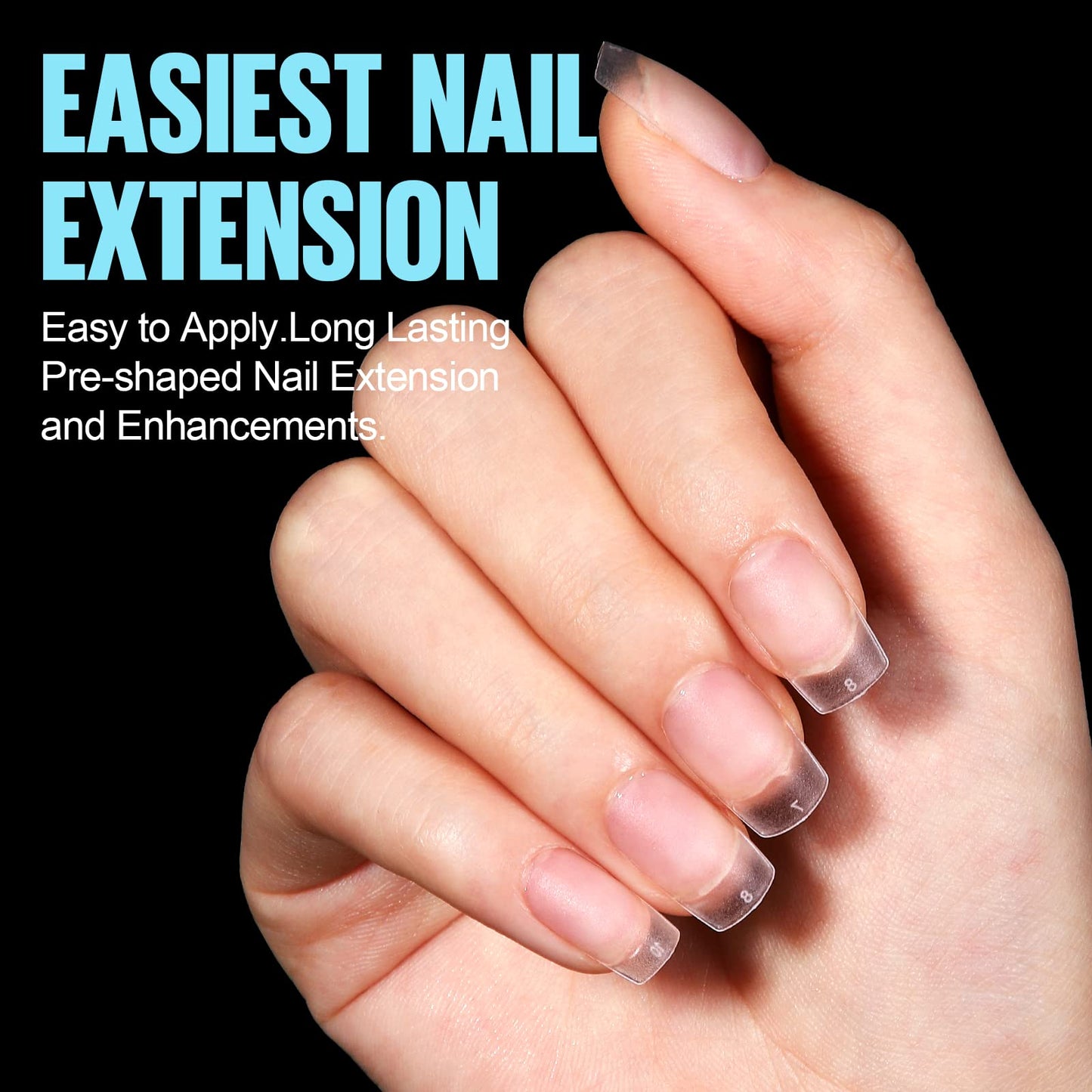 TOMICCA Short Coffin Nail Tips, 450Pcs Soft Pre Shaped Gel Fake Nails, 15 Sizes Full Cover Double-sided Matte Press on Flase Nail Tips for Home DIY Nail Art Women Girls