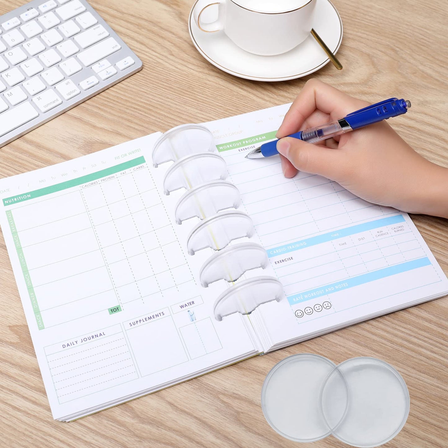 20 Pcs Discbound Disc 2 Inch Book Binding Discs, Transparent Expansion Discs Notebooks Planner Discs for DIY Notebooks and Planner Scrapbooking Supplies