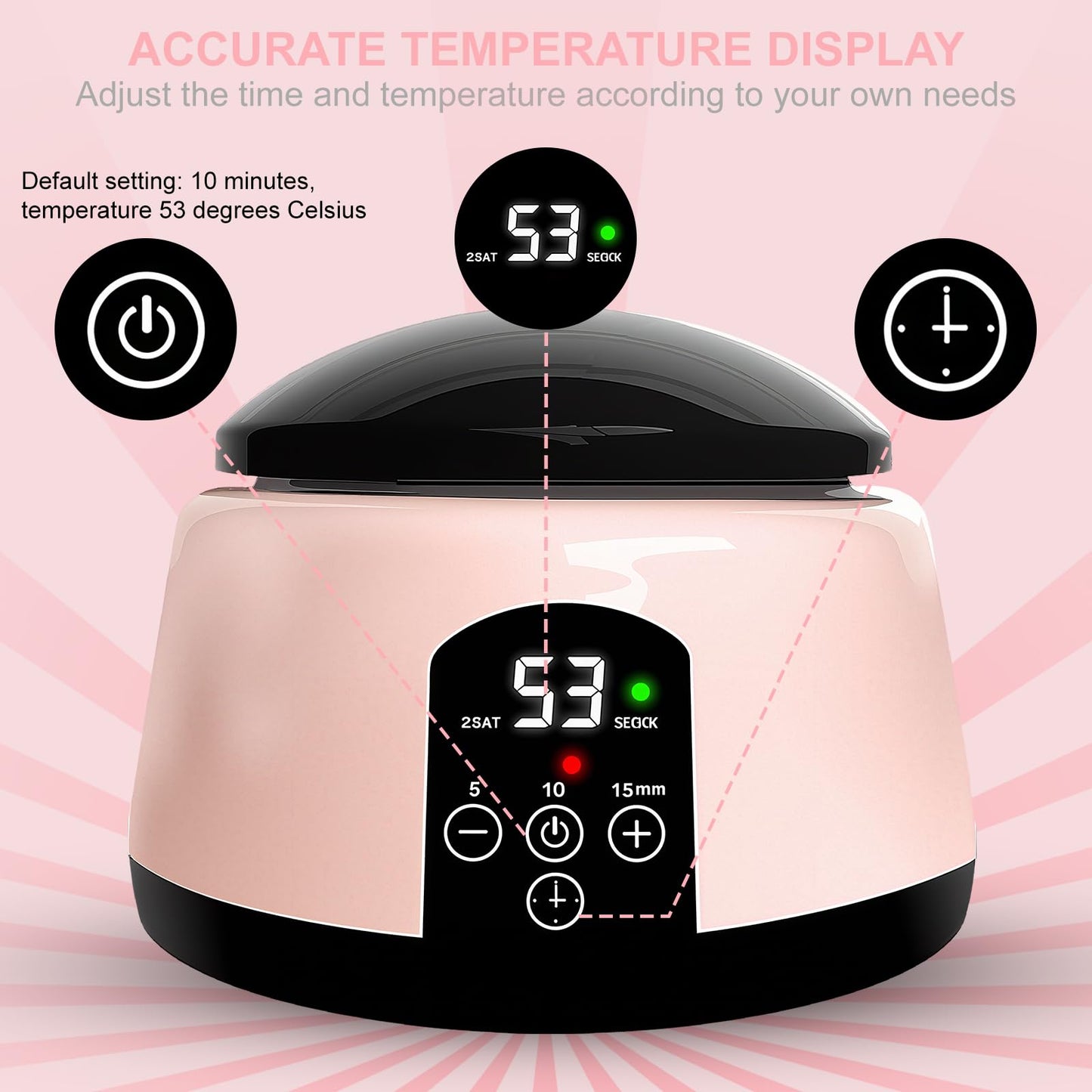 Nail Soaking Bowl Adjustable Temperature, Electric Soak off Machine Removes Nail Polish,Cut the Soaking Time in Half Manicure Bowl for Salon Home