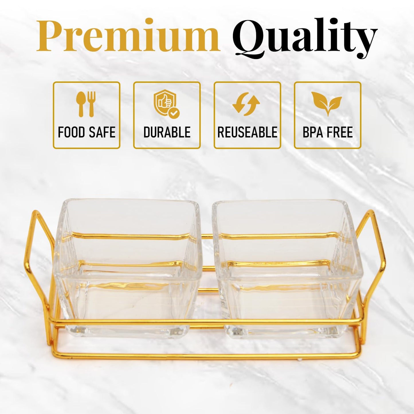 Easter Nuts gift Basket Luxurious and Elegant 2 Sectional Premium Reusable Glass Tray, Perfect Holiday Food Gift Basket