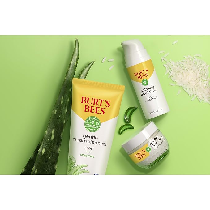 Burt's Bees Gentle Cream Cleanser with Aloe for Sensitive Skin, 98.9% Natural Origin, 6 Ounces