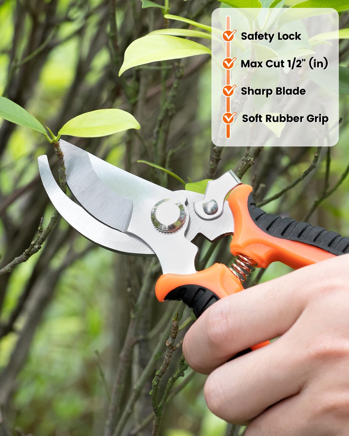 LANNIU 7-Piece Gardening Tools Set, Heavy Duty Stainless Steel Hand Tools with Blakc Tote Bag - Ergonomic Non-Slip Grip for Planting, Weeding & Digging