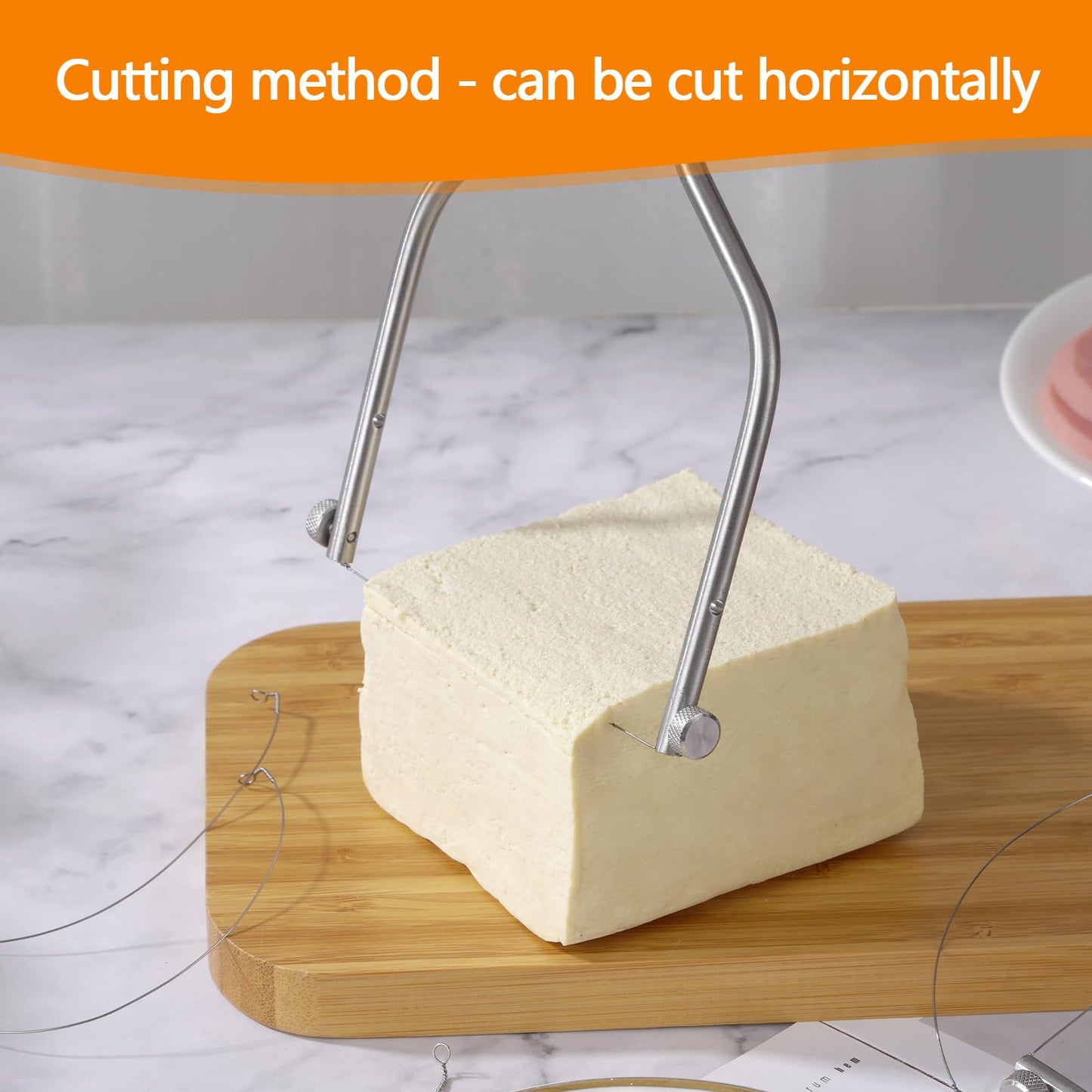 Xinglinsaiter Cheese Slicer & Cheese Cutter Stainless Steel Cheese Slicers with Cutting Wire replacement device & 4 Replacement Wires.for Block Cheese, Butter & Fruit etc.