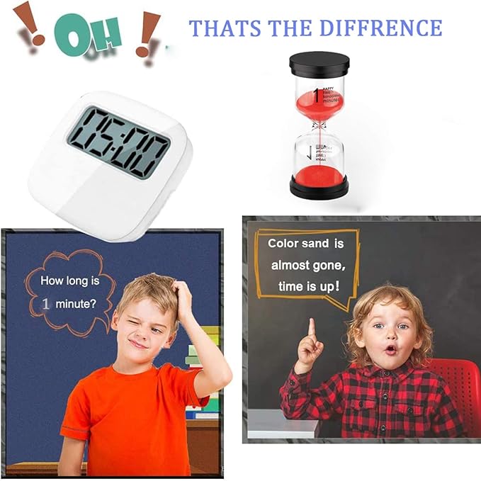 SuLiao 1 Minute Sand Timer, Plastic Red Sand Clock 1 Min, Mini Reloj De Arena One Minuto, Colorful Hourglass Sandglass for Kids, Student, Classroom, Decorative